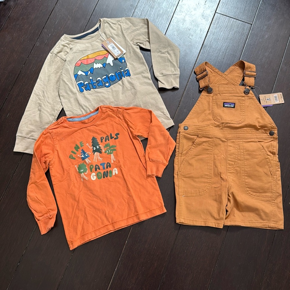 Lot of Patagonia Baby Overalls & 2 Shirts